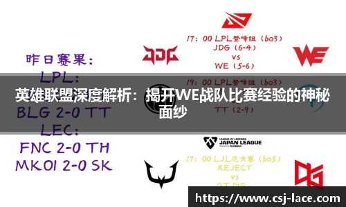 英雄联盟深度解析：揭开WE战队比赛经验的神秘面纱